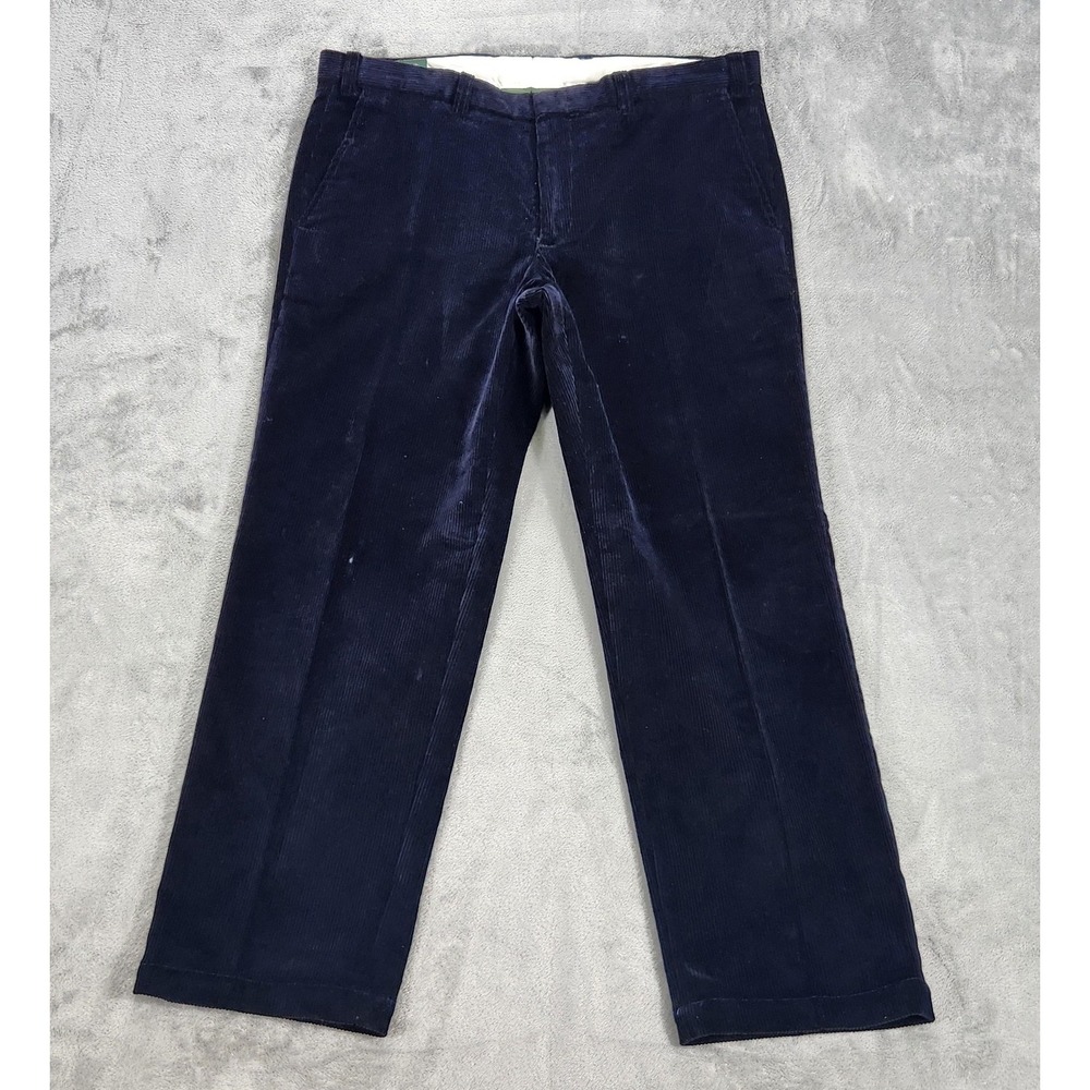 Orvis Pants Mens 36x30 Navy Blue Corduroy Brisbane Moss Classic Fit Chino Casual